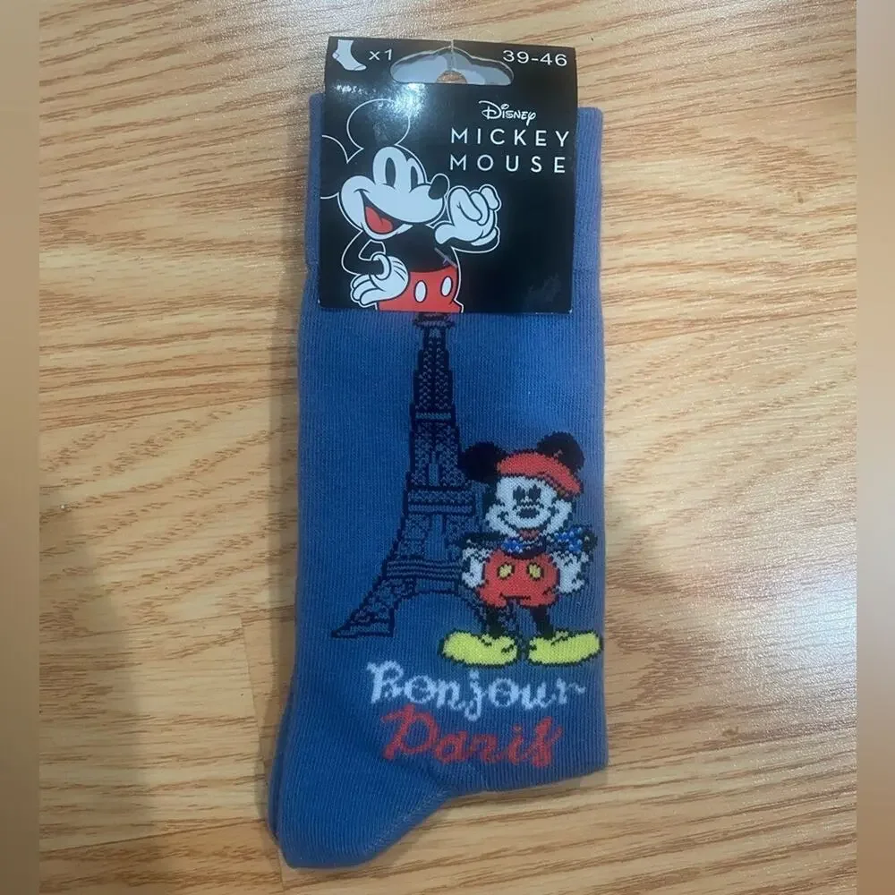 Disney Mickey Mouse bojour Paris Blue Socks